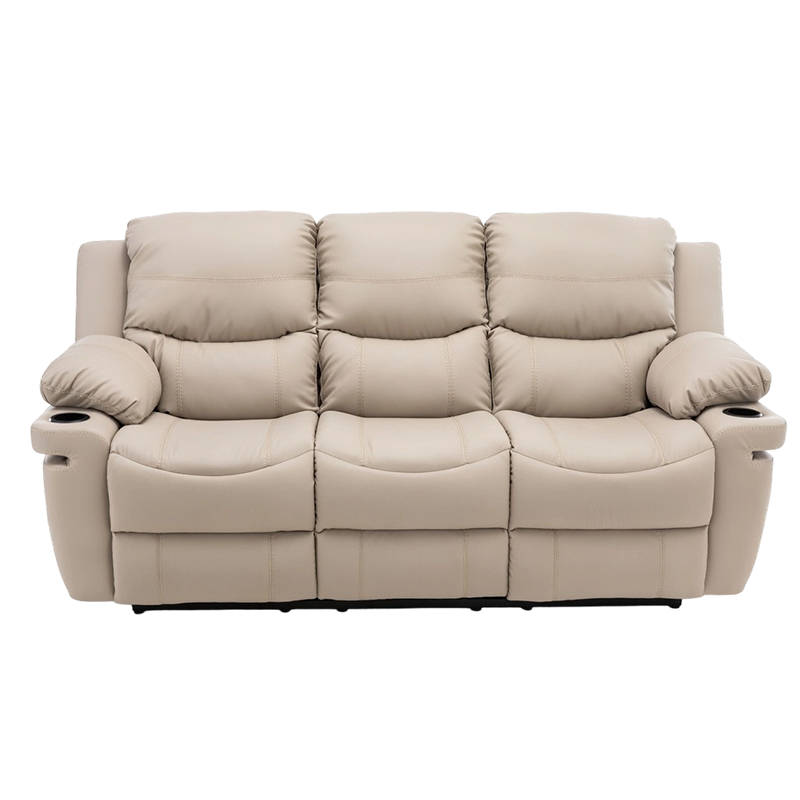 Skórzana rozkładana sofa 3-osobowa o przekątnej 85,4 cala z wyściełanymi podłokietnikami